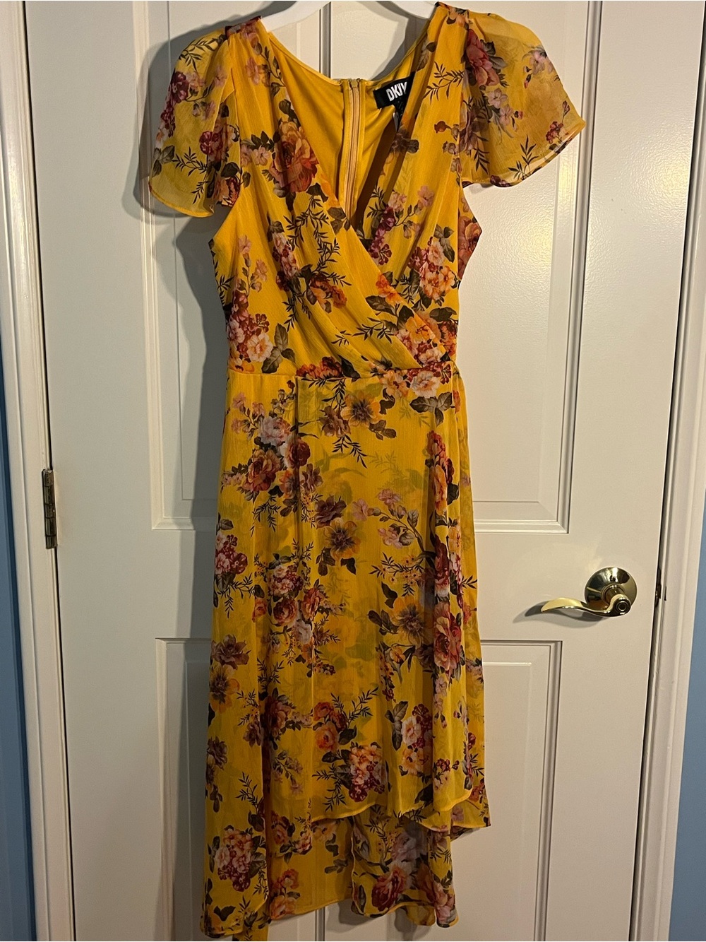 DKNY yellow floral summer dress